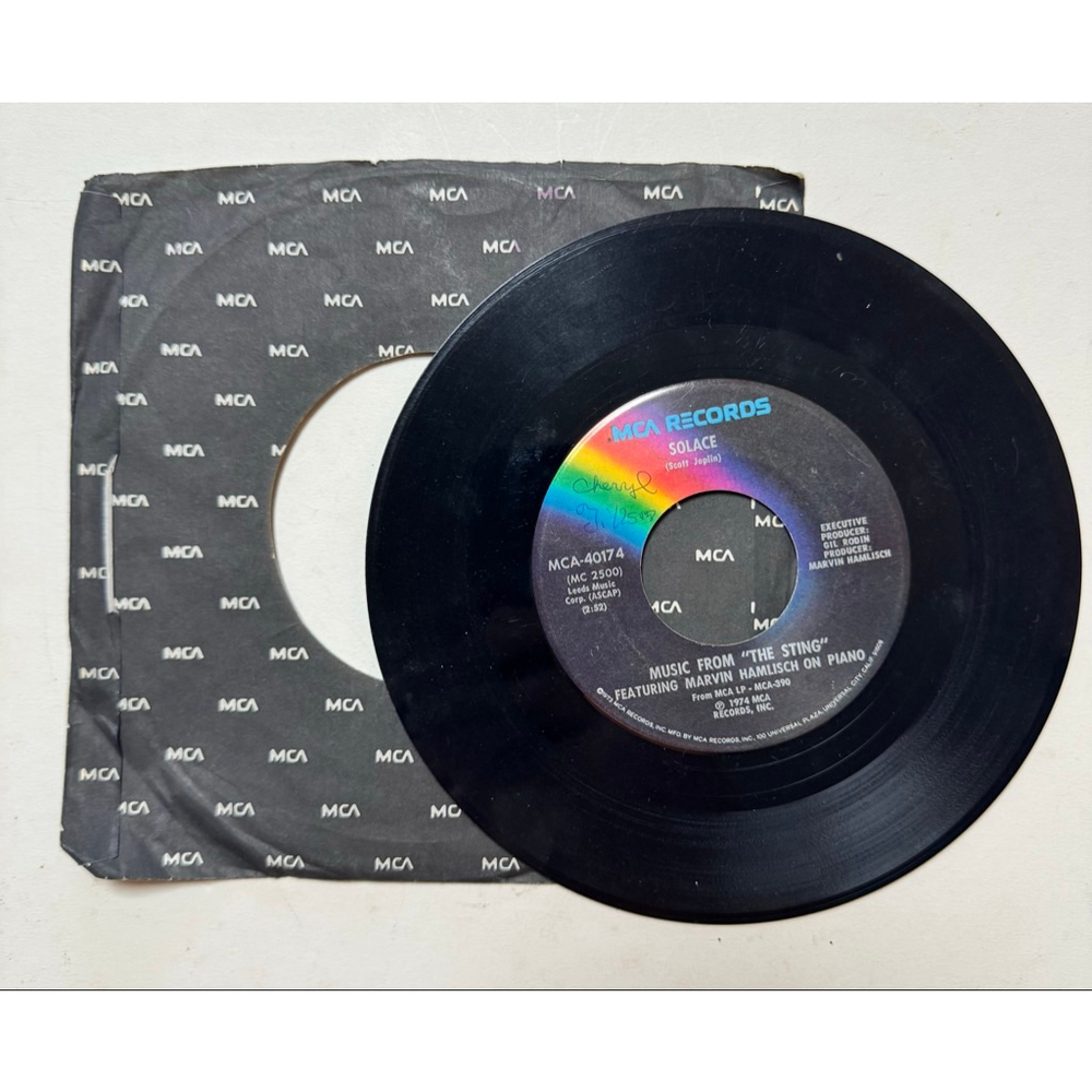 1974 MCA Records 45 RPM Marvin Hamlisch Music From "The Sting"